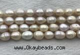 FWP206 15 inches 10mm - 11mm rice white freshwater pearl strands