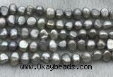 FWP246 15 inches 7mm - 8mm baroque grey freshwater pearl strands