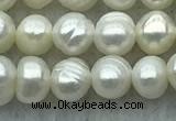 FWP25 14.5 inches 4mm - 4.5mm potato white freshwater pearl strands