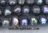 FWP31 14.5 inches 4mm - 4.7mm potato black freshwater pearl strands