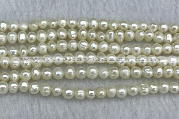 FWP32 14.5 inches 4.8mm potato white freshwater pearl strands