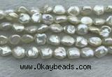 FWP352 15 inches 6mm - 7mm baroque white freshwater pearl strands