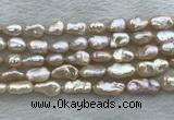 FWP355 8mm - 9mm baroque light purple freshwater pearl strands