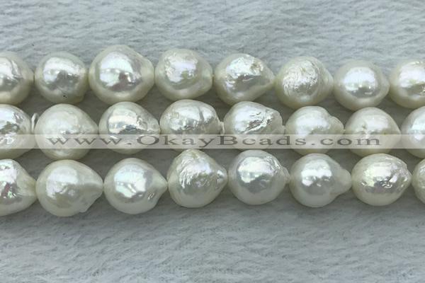 FWP361 15 inches 12mm - 13mm baroque freshwater nucleated pearl beads