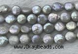 FWP390 15 inches 11mm - 12mm coin freshwater pearl beads