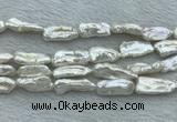 FWP410 15 inches 10*20mm - 11*25mm biwa freshwater pearl beads