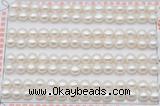 FWP456 half-drilled 6-6.5mm bread freshwater pearl beads