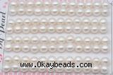 FWP458 half-drilled 7-7.5mm bread freshwater pearl beads