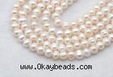 FWP481 14 inches 6mm - 7mm potato white freshwater pearl strands