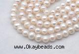 FWP483 14.5 inches 8mm - 9mm potato white freshwater pearl strands