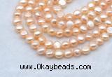 FWP491 14 inches 8mm - 9mm baroque pink freshwater pearl strands