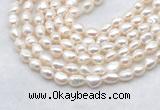 FWP494 14 inches 7mm - 8mm baroque white freshwater pearl strands