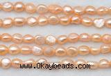 FWP497 14 inches 8mm - 9mm baroque pink freshwater pearl strands