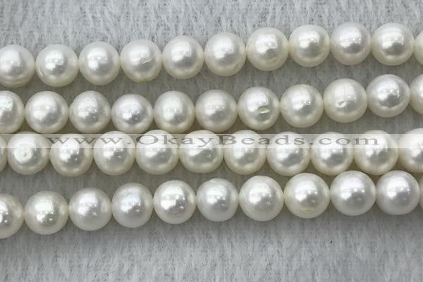 FWP89 15 inches 8mm - 9mm potato white freshwater pearl strands