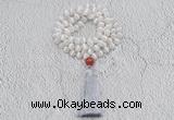 GMN1000 Hand-knotted 8mm, 10mm matte tibetan agate 108 beads mala necklaces with tassel