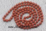 GMN113 Hand-knotted 6mm red jasper 108 beads mala necklaces