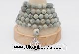 GMN1162 Hand-knotted 8mm, 10mm artistic jasper 108 beads mala necklaces with charm