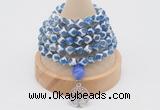 GMN1175 Hand-knotted 8mm, 10mm tibetan agate 108 beads mala necklaces with charm