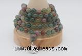 GMN1206 Hand-knotted 8mm, 10mm Indian agate 108 beads mala necklaces with charm