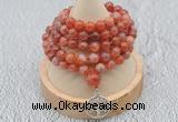 GMN1212 Hand-knotted 8mm, 10mm fire agate 108 beads mala necklaces with charm