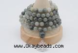 GMN1242 Hand-knotted 8mm, 10mm seaweed quartz 108 beads mala necklaces with charm