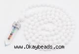 GMN1500 Hand-knotted 8mm candy jade 108 beads mala necklace with pendant