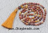 GMN208 Hand-knotted 6mm mookaite 108 beads mala necklaces with tassel