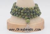 GMN2449 Hand-knotted 6mm Canadian jade 108 beads mala necklaces with charm