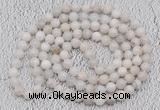 GMN400 Hand-knotted 8mm, 10mm white crazy lace agate 108 beads mala necklaces