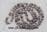 GMN438 Hand-knotted 8mm, 10mm Botswana agate 108 beads mala necklaces