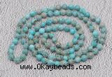 GMN454 Hand-knotted 8mm, 10mm sea sediment jasper 108 beads mala necklaces