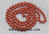 GMN459 Hand-knotted 8mm, 10mm red jasper 108 beads mala necklaces