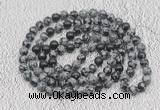 GMN462 Hand-knotted 8mm, 10mm snowflake obsidian 108 beads mala necklaces