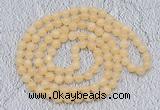 GMN476 Hand-knotted 8mm, 10mm honey jade 108 beads mala necklaces