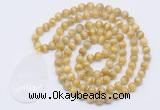 GMN5102 Hand-knotted 8mm, 10mm golden tiger eye 108 beads mala necklace with pendant