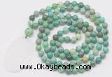 GMN5158 Hand-knotted 8mm, 10mm grass agate 108 beads mala necklace with pendant