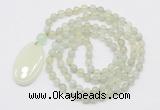 GMN5161 Hand-knotted 8mm, 10mm New jade 108 beads mala necklace with pendant