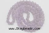 GMN520 Hand-knotted 8mm, 10mm lavender amethyst 108 beads mala necklaces