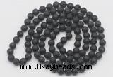 GMN538 Hand-knotted 8mm, 10mm black lava 108 beads mala necklaces