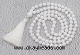 GMN58 Hand-knotted 8mm candy jade 108 beads mala necklace with tassel