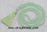 GMN60 Hand-knotted 8mm candy jade 108 beads mala necklace with tassel