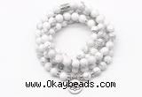 GMN7000 8mm white howlite 108 mala beads wrap bracelet necklaces