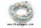 GMN7003 8mm amazonite 108 mala beads wrap bracelet necklace