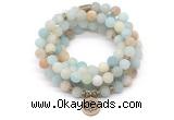 GMN7004 8mm matte amazonite 108 mala beads wrap bracelet necklace