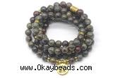 GMN7020 8mm dragon blood jasper 108 mala beads wrap bracelet necklace