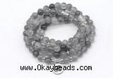 GMN7037 8mm cloudy quartz 108 mala beads wrap bracelet necklace