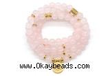 GMN7050 8mm rose quartz 108 mala beads wrap bracelet necklaces