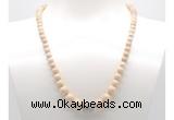 GMN7300 white fossil jasper graduated beaded necklace & bracelet set