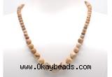 GMN7303 picture jasper graduated beaded necklace & bracelet set