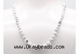 GMN7311 white howlite graduated beaded necklace & bracelet set